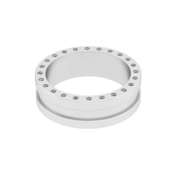 Stylish Sparkly CZ Stainless Steel Engagement Ring - Image 3