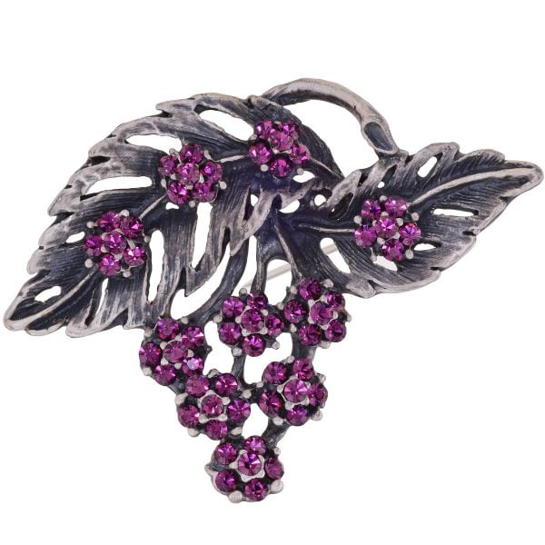 Edwardian Rhinestone Vintage Inspired Flower Brooch - Image 1