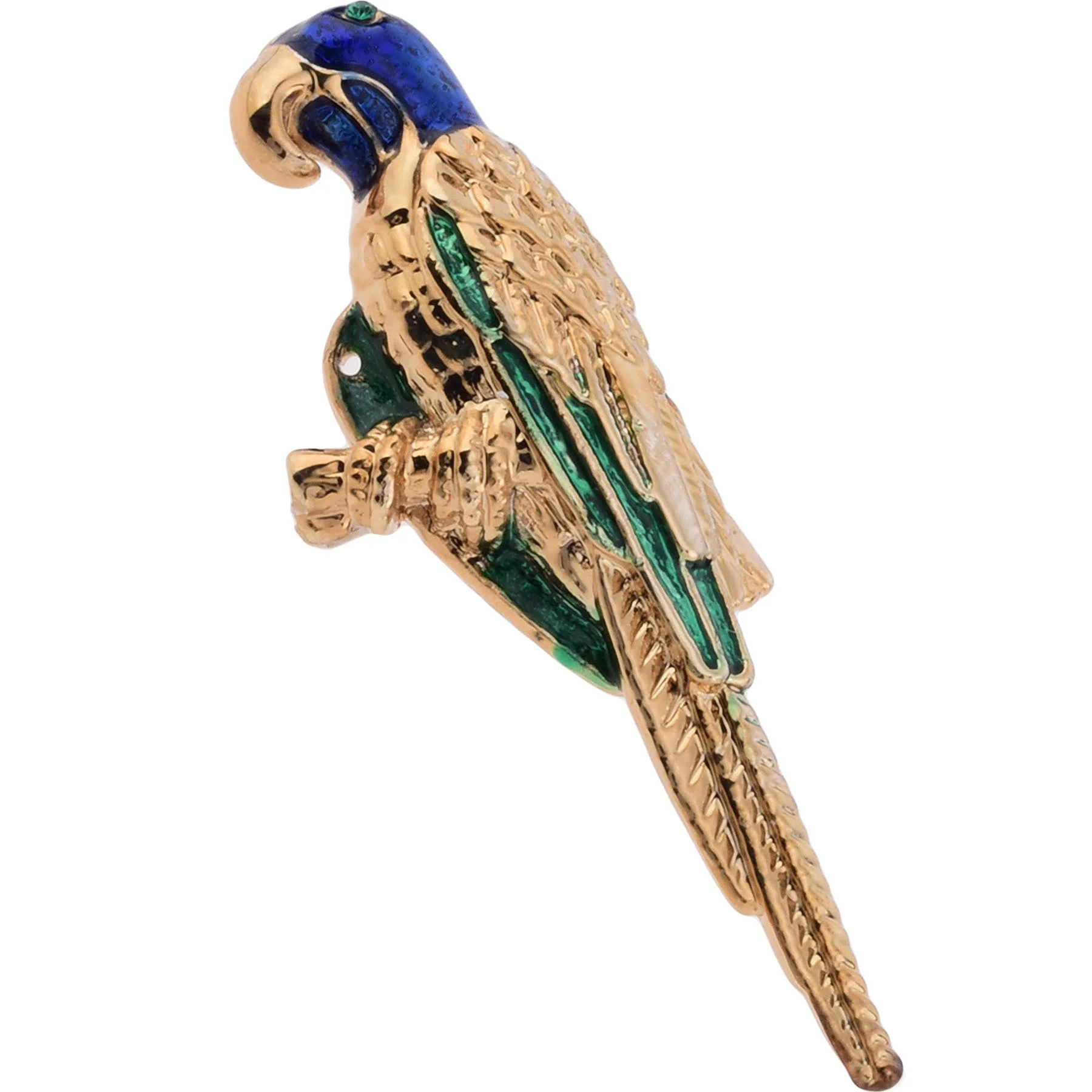 Enamel Gold Parrot Lapel Pin - Image 1