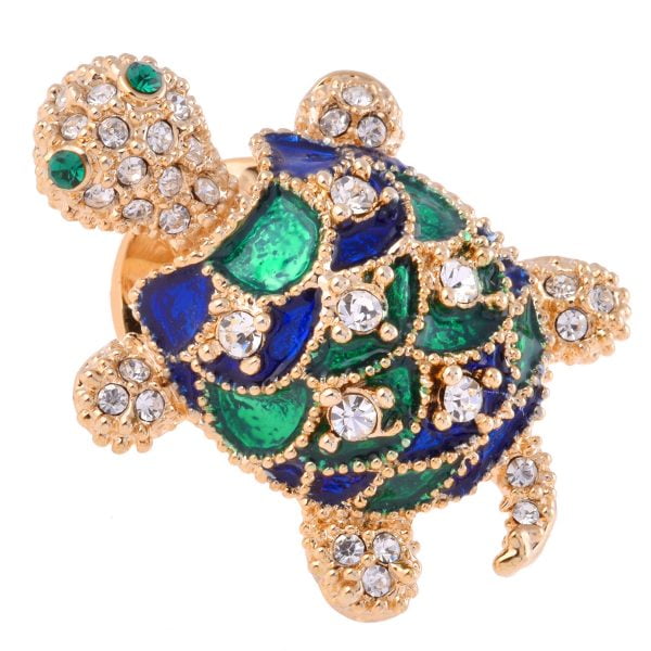 Enamel Good Luck Turtle Lapel Pin - Image 1