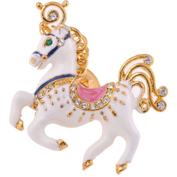 Enamel Carousel Horse Lapel Pin - Image 1
