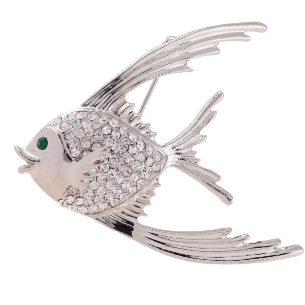 Edwardian Rhinestone Angelfish Brooch - Image 1