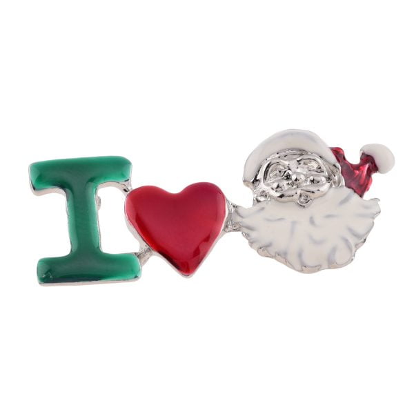 BR2539-2.jpg Enamel I Love Santa Claus Pin - Image 1
