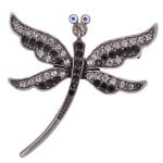 Art Nouveau Inspired Dragonfly Rhinestone Brooch - Image 5