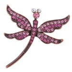 Art Nouveau Inspired Dragonfly Rhinestone Brooch - Image 2