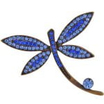 Art Nouveau Inspired Rhinestone Dragonfly Pin Brooch