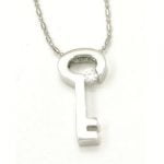 Urban-chic CZ Diamond Tension-set Key Necklace