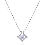 Urban-chic Cz Diamond Tension-set Superellipse Star Necklace