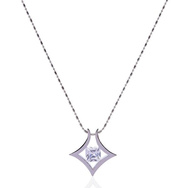 FN121244-5.jpg Urban-chic Cz Diamond Tension-set Superellipse Star Necklace - Image 1