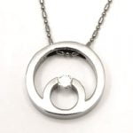 Urban-chic CZ Diamond Tension-set Circles Necklace