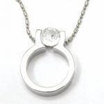 Urban-chic Cz Diamond Tension-set Ring Necklace