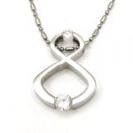 Urban-chic CZ Diamond Tension-set Infinity Necklace