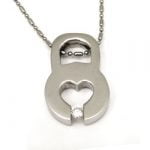 Urban-chic CZ Diamond Tension-set Stylish Padlock Necklace