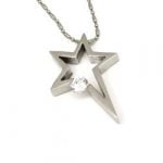 Urban-chic CZ Diamond Tension-set Star Necklace