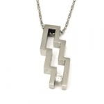 Urban-chic CZ Diamond Tension-set Zigzag Necklace