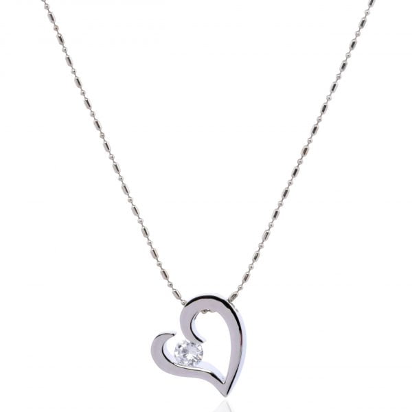 FN121258-5-1-scaled-1.jpg Urban-chic CZ Diamond Tension-set Heart Necklace - Image 1