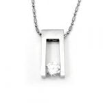 Urban-chic CZ Diamond Tension-set Necklace