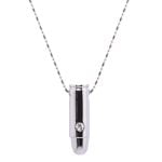 Urban-chic CZ Diamond Accent Bullet Pendant Necklace