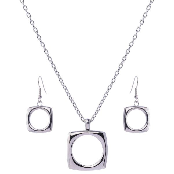 FNE121159-4.jpg Urban-chic Square Pendant Necklace Set - Image 1