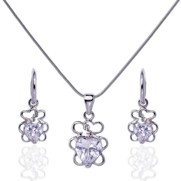 FNE121186-7.jpg Retro Multiple Heart Rhinestone Necklace Set - Image 1