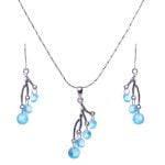 Selena Rhinestone Pendant Necklace Set