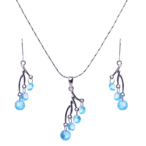 FNE121199-BL-5.jpg Selena Rhinestone Pendant Necklace Set - Image 1