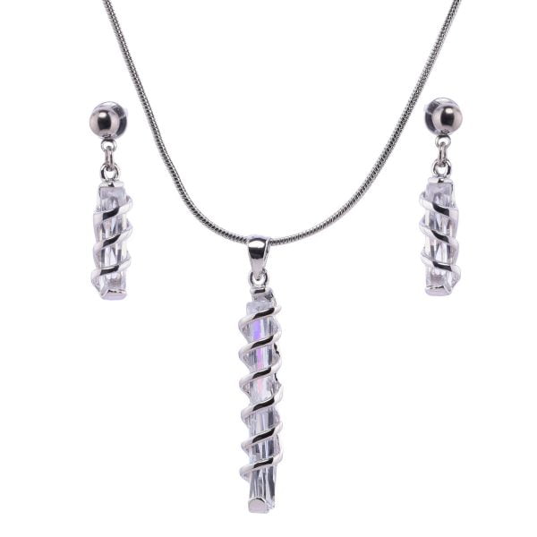 Teresequet Rhinestone Pendant Necklace Set - Image 2