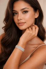 Art Deco Princess Cut Channel Set 4 Row CZ Diamond Tennis Bracelet - Image 2