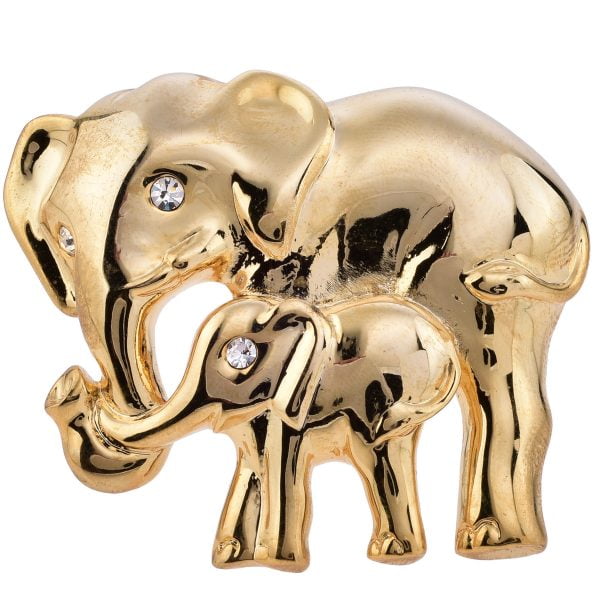 Gold-tone Elephant Brooch Pin - Image 1