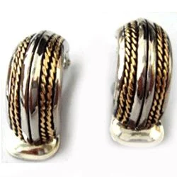 Antic Silver Gold Earrings — LE327-4 - Image 1