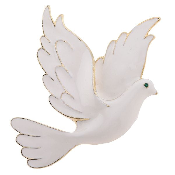 LGB42-4.jpg Holy Spirit Emblem of Purity White Dove Brooch - Image 1