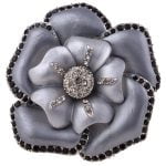 Art Nouveau Enamel Flower Brooch - Image 2