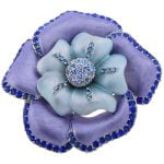 Art Nouveau Enamel Flower Brooch