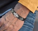 Strikingly Elegant Urban Stainless Steel Mens Black Rugged Bracelet - Image 3