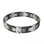 Strikingly Elegant Urban Stainless Steel Mens Black Rugged Bracelet