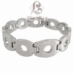 LH135-17.jpg Stainless Steel Open Link Men's Bracelet-LH135 - Image 1