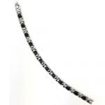 Stainless Steel Mens Black Enamel Link Bracelet - Image 2