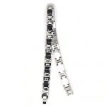 Stainless Steel Mens Black Enamel Link Bracelet - Image 3