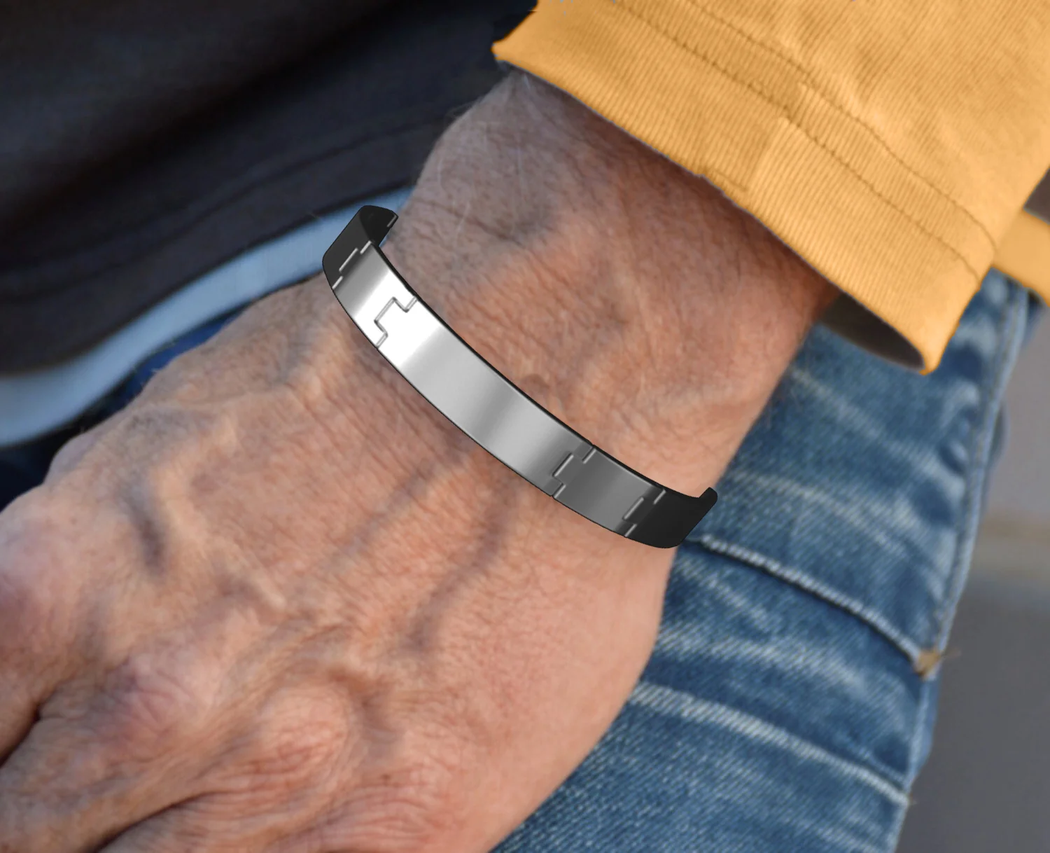 Stainless Steel Mens Link Bracelet-LH2526 - Image 3