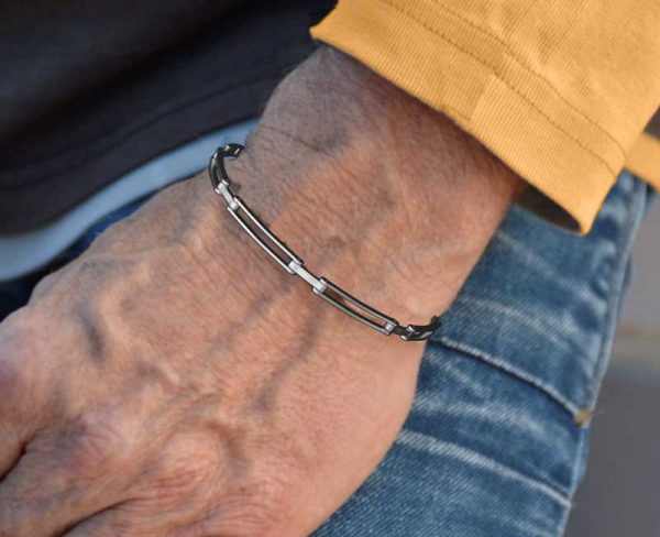 Stainless Steel Mens Link Bracelet-LH2528 - Image 3