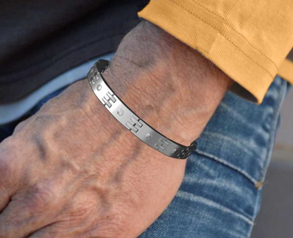 Stainless Steel Mens Link Bracelet-LH2539 - Image 2