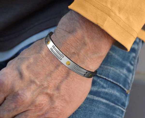 Stainless Steel Mens Link Bracelet-LH2543 - Image 3