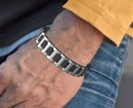 Stainless Steel & Black Rubber Men's Bracelet - Image 3