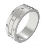 Fancy Stella Unity Cubic Zirconia Stainless Steel Ring