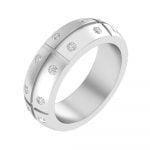 Stainless Steel CZ Diamond Ring