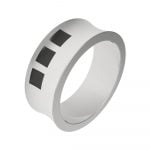 Sacred Science Triple Square Stainless Steel Concave Ring