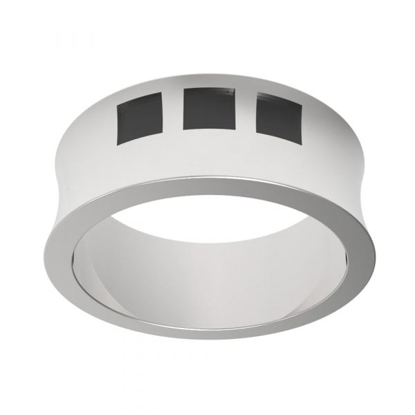 Sacred Science Triple Square Stainless Steel Concave Ring - Image 2