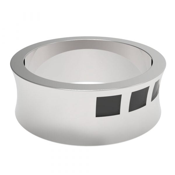 Sacred Science Triple Square Stainless Steel Concave Ring - Image 3