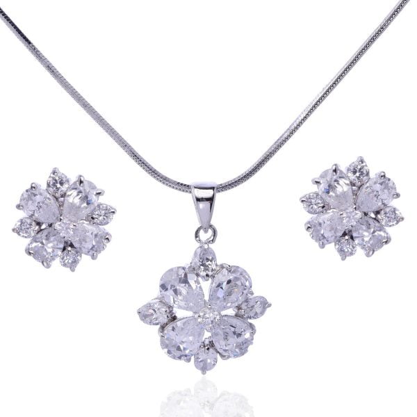 French Mid-Century Cubic Zirconia Jewelry Set - Image 1