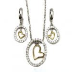 Cubic Zirconia Accented Heart Jewelry Set - Image 2